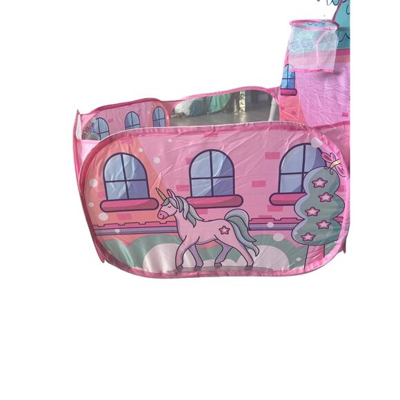Unicorn pink girls baby/kid ball pit with basket hoop- balls not included - Picture 6 of 7
